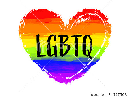 LGBT LGBTQ レインボーハート　ロゴ　透明 84597508