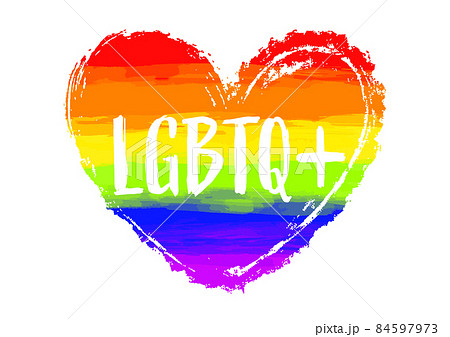 LGBT LGBTQ LGBTQ＋　レインボーハート　ロゴ　透明　LGBTQ + LGBTQプラス 84597973