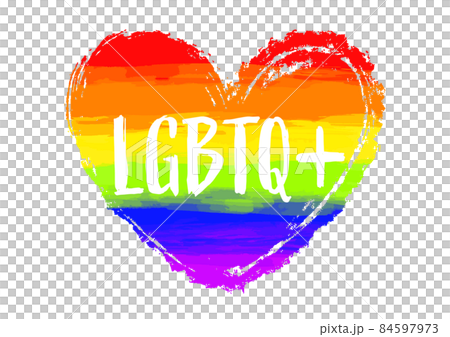 LGBT LGBTQ LGBTQ＋　レインボーハート　ロゴ　透明　LGBTQ + LGBTQプラス 84597973