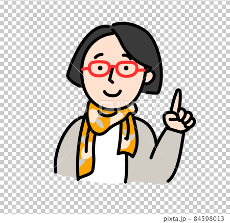 Smile middle-aged female female housewife illustration pointing Smile middle-aged female female housewife illustration pointing 84598013