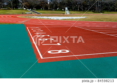 東京都あきる野市　都立秋留台公園　第三種公認陸上競技場400mトラック 84598213