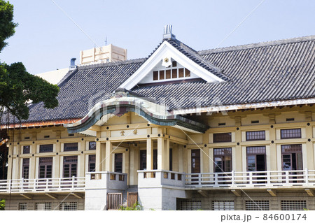 Building view of the Tainan Wude Hall (Old Tainan Martial Arts hall) in Taiwan. now is being used as Zhongyi elementary school's assembly hall in Tainan. 84600174