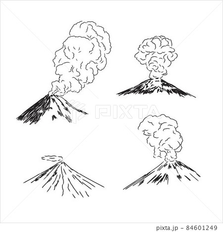 Exploding volcano. Vector Image volcano vector illustration 84601249