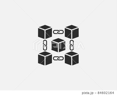 Blockchain, network icon. Vector illustration. Flat design. 84602164