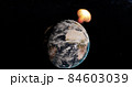 Explosions on planet earth A global catastrophe 3d-rendering 84603039