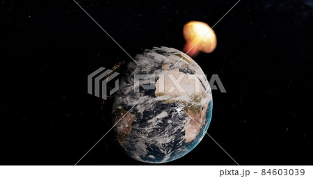 Explosions on planet earth A global catastrophe 3d-rendering Explosions on planet earth A global catastrophe 3d-rendering 84603039