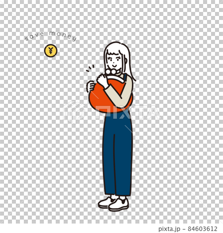 お金を守る女性のイメージイラスト 84603612