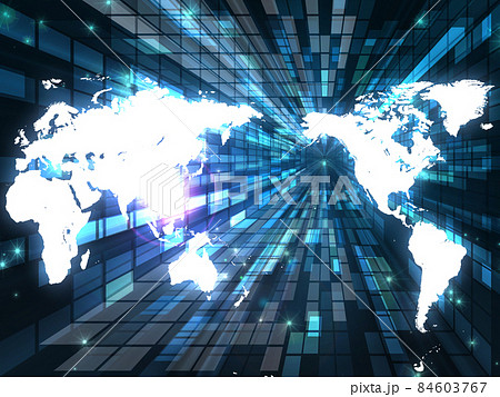 テクノロジー サイバー空間 背景素材のイラスト素材