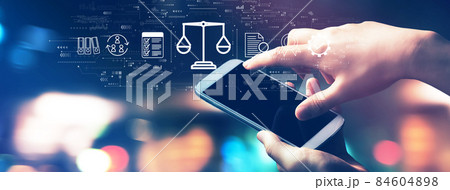 Legal advice service concept with city lights at night Legal advice service concept with city lights at night 84604898