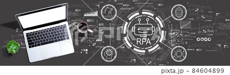 Robotic Process Automation theme with a laptop computer 84604899