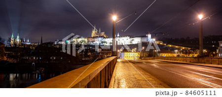 Illuminated Prague Castle by night Illuminated Prague Castle by night 84605111