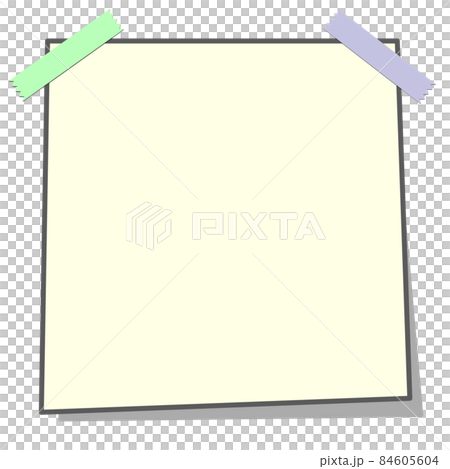 マスキングテープでメモ用紙を壁に貼り付けたイラスト 84605604