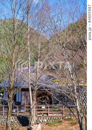 小平の里　親水公園　水車小屋　紅葉の季節　秋の風景 84605987
