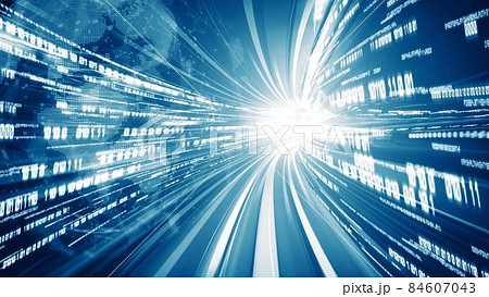 Digital data flow on road in concept of cyber global communication and coding 84607043