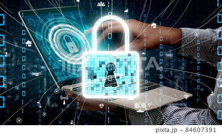 Cyber security encryption technology to protect data privacy conceptual Cyber security encryption technology to protect data privacy conceptual 84607391