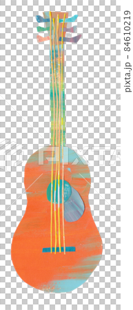 オレンジ色のコラージュウクレレ 84610219