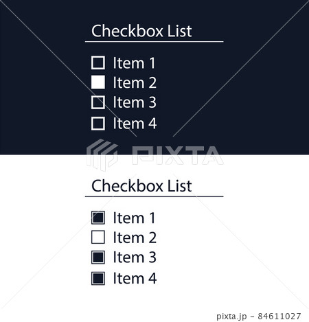 A checkbox form for the website. User interface for the website and application. Vector illustration. 84611027