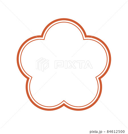 梅のフレーム、日本、和風、和柄のデザイン素材。贈り物、ラッピング、ラベルのイラスト 84612500