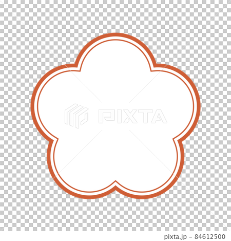 梅のフレーム、日本、和風、和柄のデザイン素材。贈り物、ラッピング、ラベルのイラスト 84612500