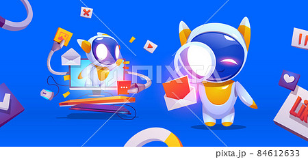 Security robots cartoon characters, pc chatbot 84612633