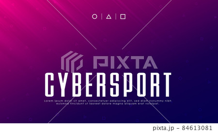 Cyber Sport banner, Esports abstract background. Video games. Pink purple gradient background with light rays, geometric pattern, and copyspace. Design for gaming events. Cybersport concept. Cyber Sport banner, Esports abstract background. Video games. Pink purple gradient background with light rays, geometric pattern, and copyspace. Design for gaming events. Cybersport concept. 84613081