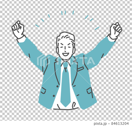A businessman in a winning pose A businessman in a winning pose 84613204