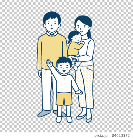 4個人家庭的例證 84613572
