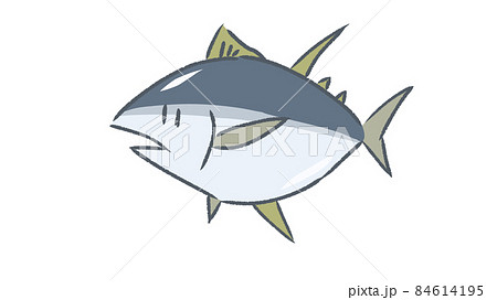 マグロのゆるかわいい手書きイラストのイラスト素材 マグロのゆるかわいい手書きイラストのイラスト素材