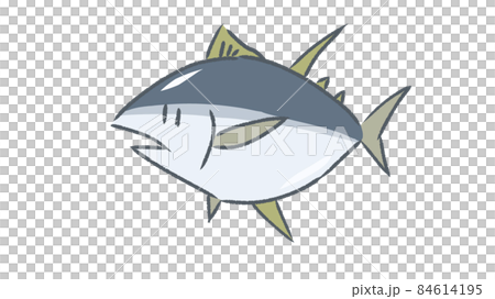 マグロのゆるかわいい手書きイラスト マグロのゆるかわいい手書きイラスト 84614195