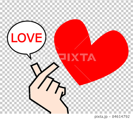 指で作るハートマーク　角張った手の素材 84614792