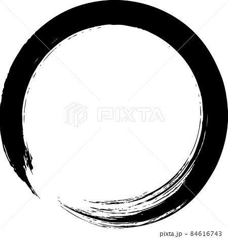 筆で描いた円　丸 84616743