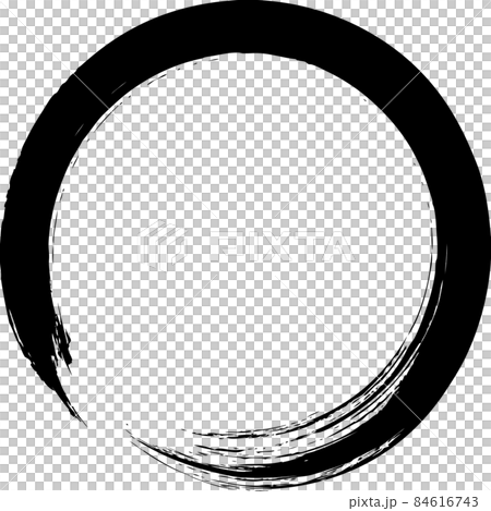 筆で描いた円　丸 84616743