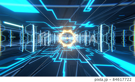 VJ デジタル 科学技術 トンネル 疾走 青 [別Verあり] 84617722