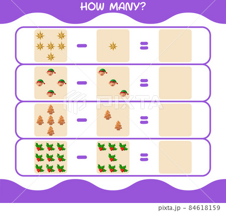 How many cartoon christmas. Counting game. Educational game for pre shool years kids and toddlers How many cartoon christmas. Counting game. Educational game for pre shool years kids and toddlers 84618159