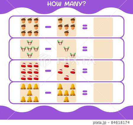 How many cartoon christmas. Counting game. Educational game for pre shool years kids and toddlers How many cartoon christmas. Counting game. Educational game for pre shool years kids and toddlers 84618174