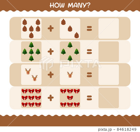 How many cartoon christmas. Counting game. Educational game for pre shool years kids and toddlers 84618249