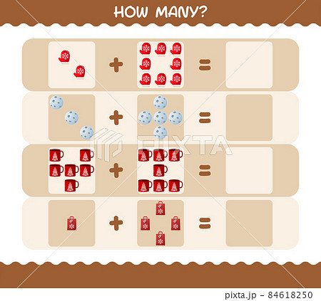 How many cartoon christmas. Counting game. Educational game for pre shool years kids and toddlers 84618250