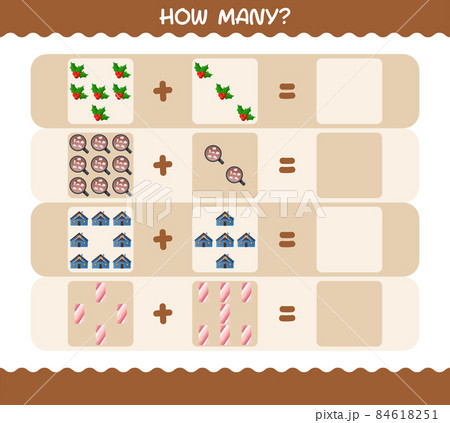 How many cartoon christmas. Counting game. Educational game for pre shool years kids and toddlers 84618251