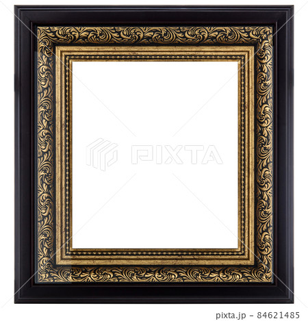 Old Vintage classic Golden Black Wooden mockup canvas frame 84621485