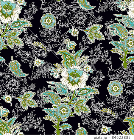 Seamless floral painted textile in the manner of Indian production Seamless floral painted textile in the manner of Indian production 84622885
