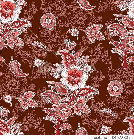 Seamless floral painted textile in the manner of Indian production Seamless floral painted textile in the manner of Indian production 84622887