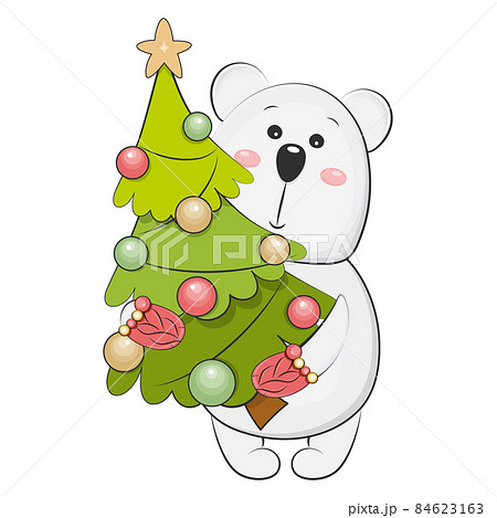 cute christmas tree vector