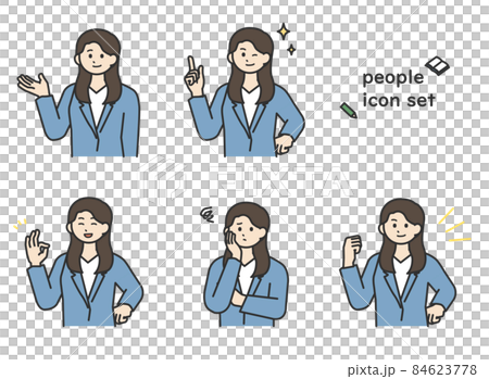 Illustration material set of a woman teaching study Illustration material set of a woman teaching study 84623778
