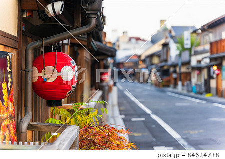 京都 祇園 花見小路の写真素材