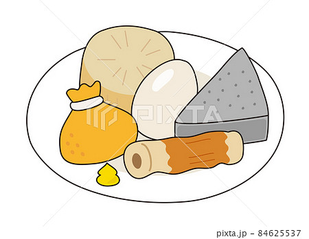 皿に盛られたおでん 84625537