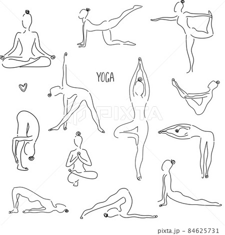 Black And White Yoga Pose Illustration: Hand Painted Side Plank Yoga Art  Print | AWOL | Wolf & Badger