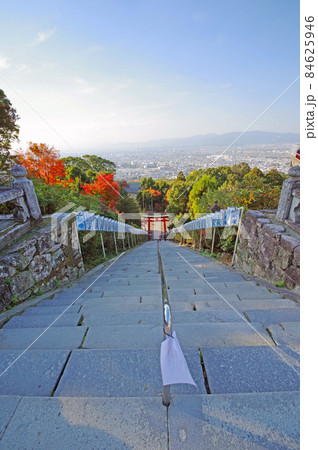 福岡県久留米市の観光スポット高良大社参道と市街地展望する風景 84625946