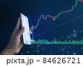 hand trader on smartphone with graphs analysis candle line. checking stock market on smartphone screens with trading charts, Fund management and trade concept 84626721