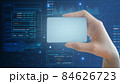 digital card in hand isolated, access personal financial data, id card on virtual screen, Abstract science or technology background  84626723