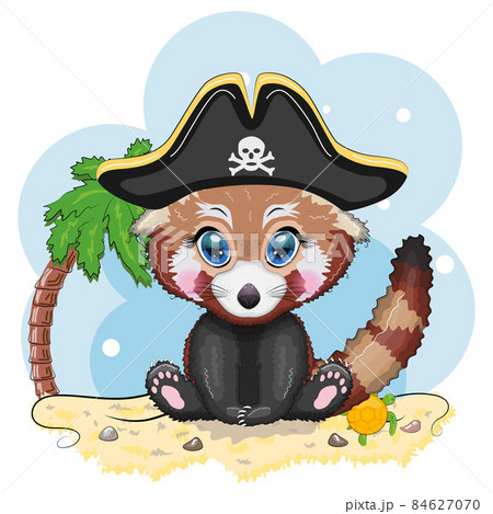 Red Panda Pirate Cartoon Character Of The のイラスト素材